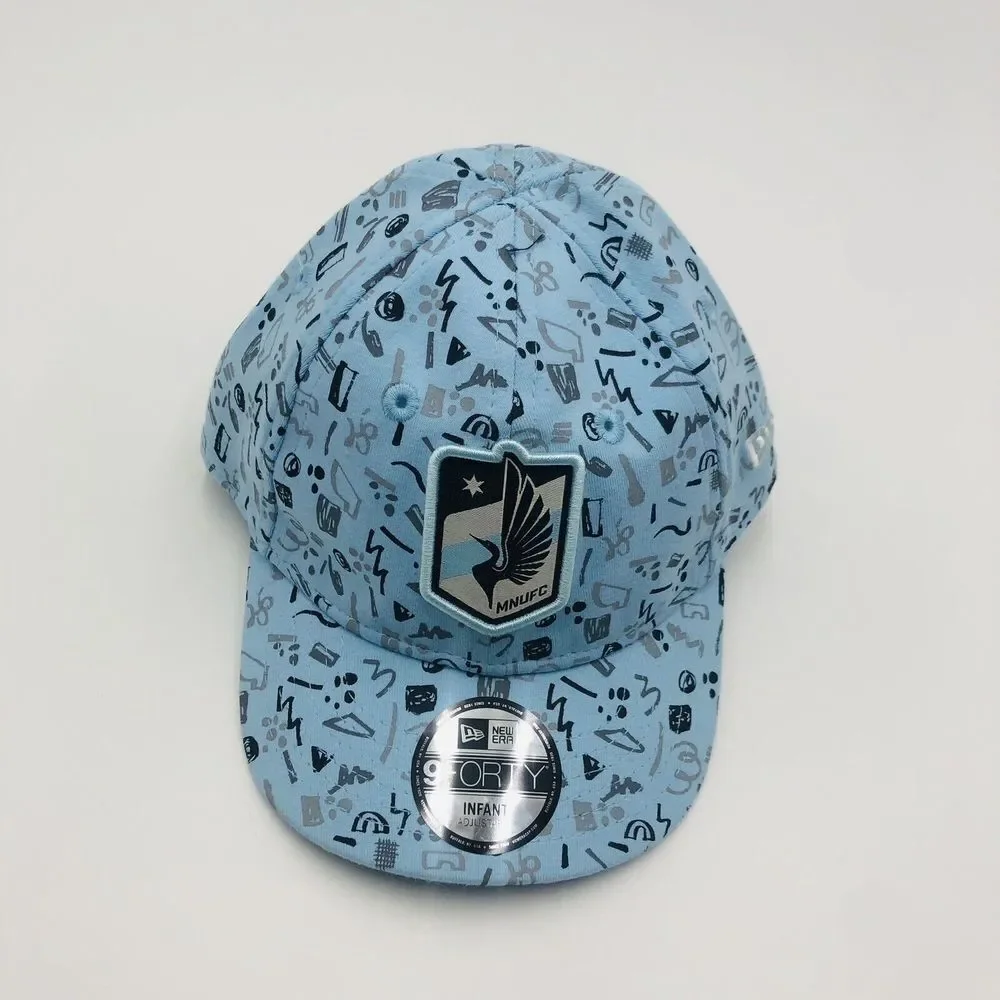 New Era 9FORTY Infant‎ Minnesota United FC MNUFC Blue Doodle Hat 3949158 NEW